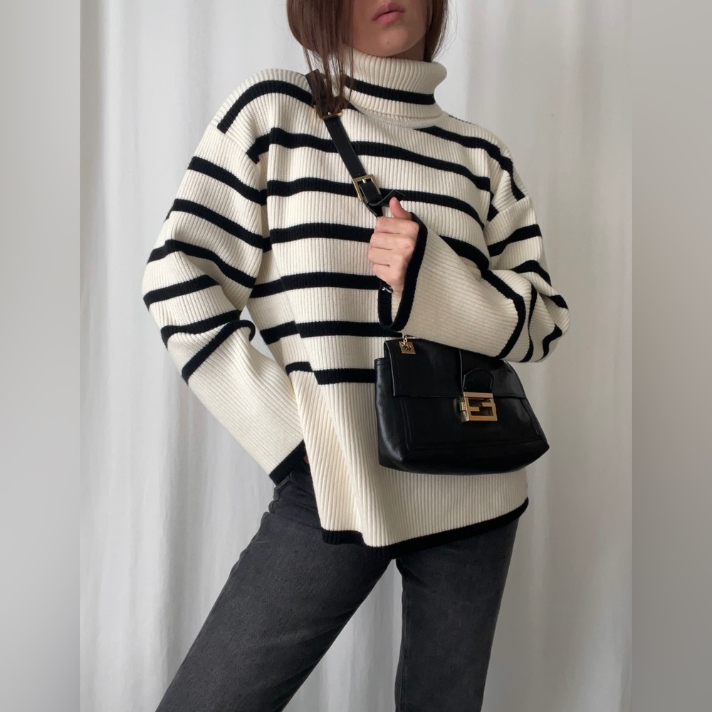 SYLVIE STRIPED SWEATER 🆕 — In Cream - Picture 6 of 10